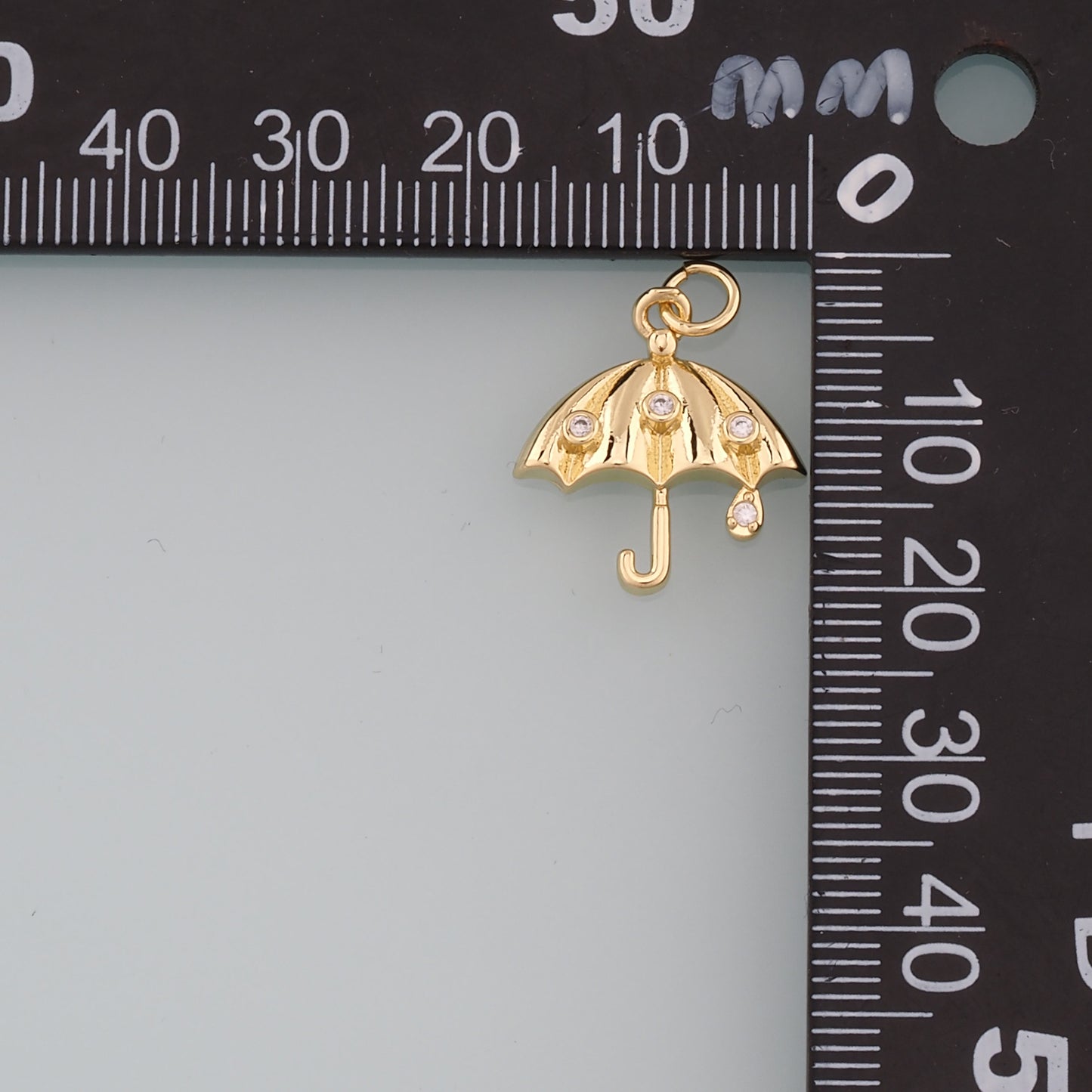 Gold Umbrella Charms,18K Gold Filled Umbrella Pendant,CZ Micro Pave Umbrella Charm Bracelet Necklace for DIY Jewelry Making Supply