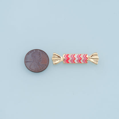 Gold Candy Charms,18K Gold Filled Enamel Sweet Pendant,Color Candy Charms Bracelet Necklace for DIY Jewelry Making Supply