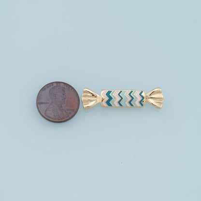 Gold Candy Charms,18K Gold Filled Enamel Sweet Pendant,Color Candy Charms Bracelet Necklace for DIY Jewelry Making Supply