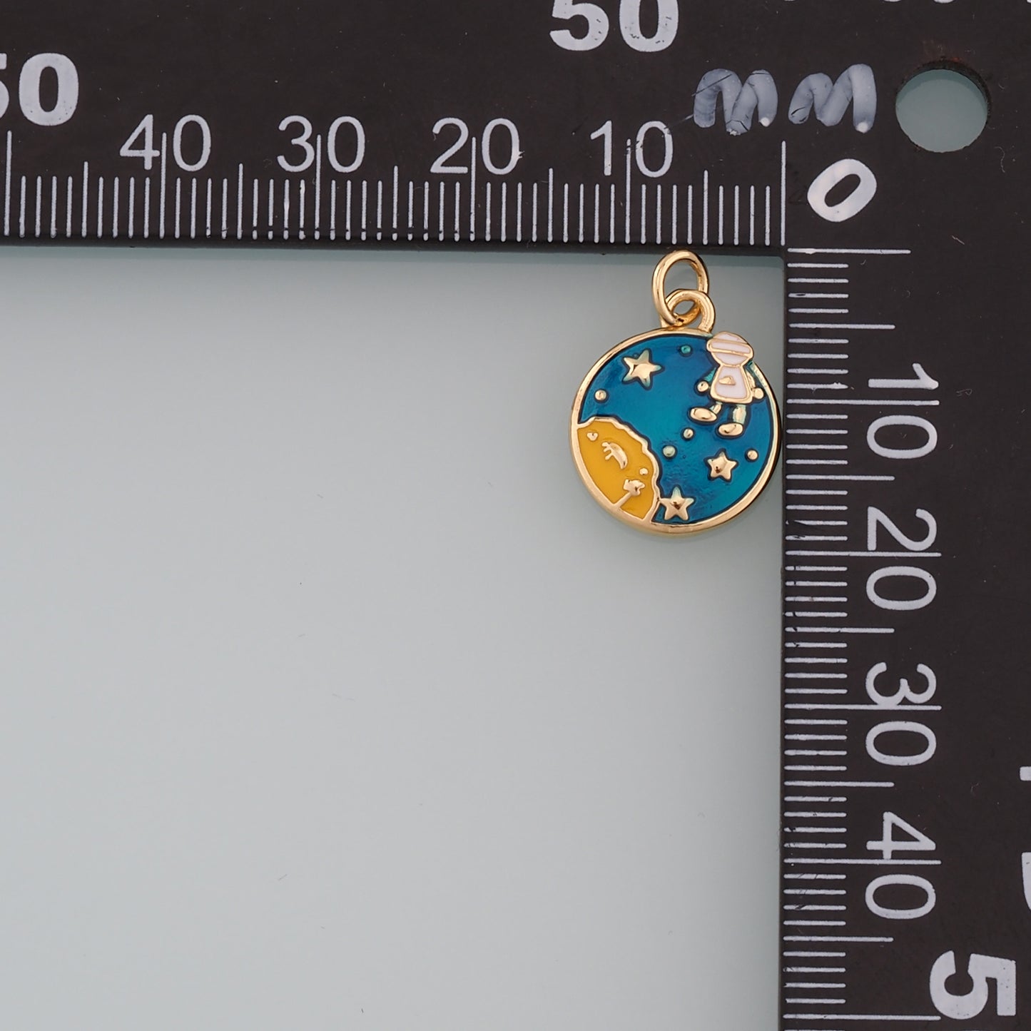 Gold Astronaut Charms,18K Gold Filled Astronaut Pendant,Enamel Universe Charm Bracelet Necklace for DIY Jewelry Making Supply