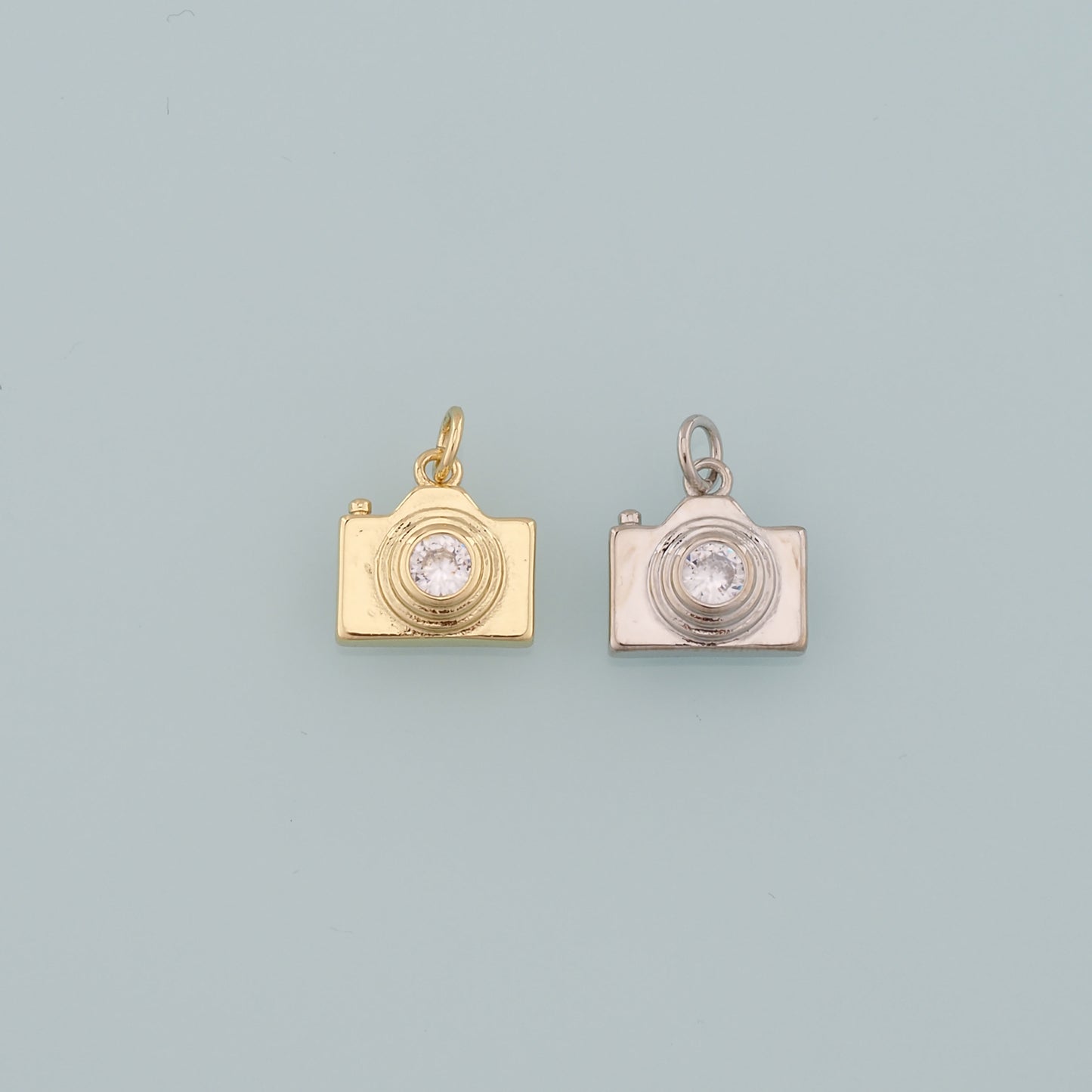 Gold Camera Charms,18K Gold Filled Camera Pendant,Camera Charm Bracelet Necklace for DIY Jewelry Making Supply