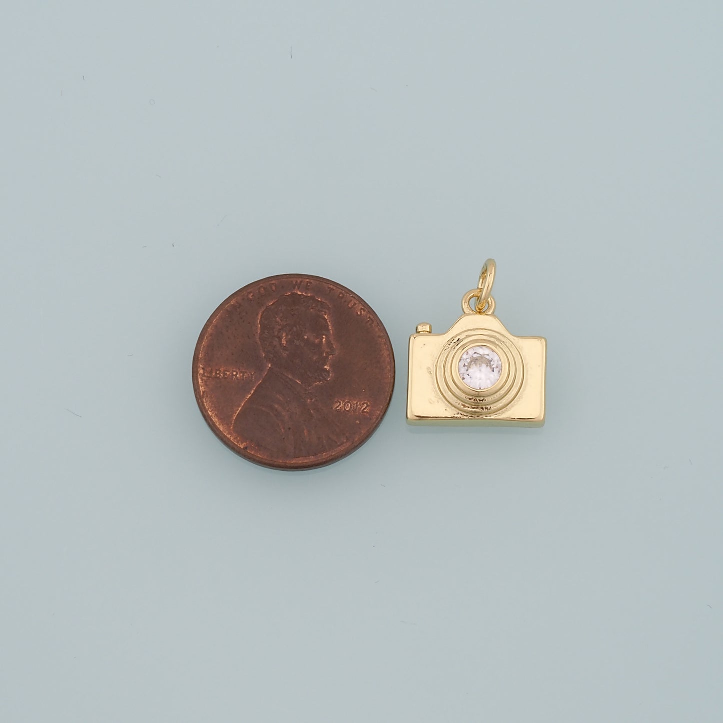 Gold Camera Charms,18K Gold Filled Camera Pendant,Camera Charm Bracelet Necklace for DIY Jewelry Making Supply
