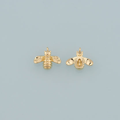 Gold Insect Charms,18K Gold Filled Bee Pendant,Dainty Bee Charm Bracelet Necklace for DIY Jewelry Making Supply