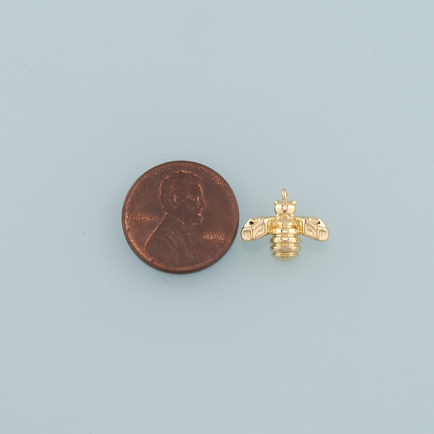 Gold Insect Charms,18K Gold Filled Bee Pendant,Dainty Bee Charm Bracelet Necklace for DIY Jewelry Making Supply