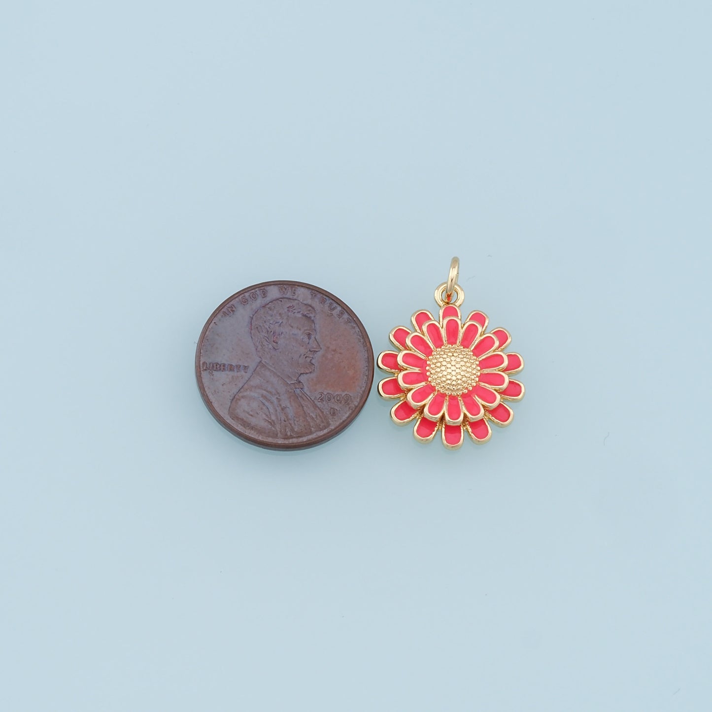 Gold Daisy Charms,18K Gold Filled Enamel Daisy Pendant,Daisy Charm Bracelet Necklace for DIY Jewelry Making Supply