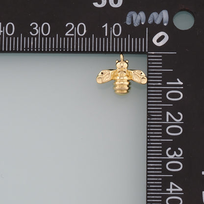 Gold Insect Charms,18K Gold Filled Bee Pendant,Dainty Bee Charm Bracelet Necklace for DIY Jewelry Making Supply