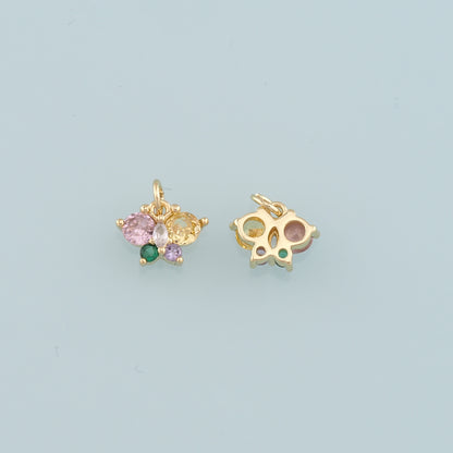 Gold Butterfly Charms,18K Gold Filled Butterfly Pendant,CZ Micro Pave Butterfly Charm Bracelet Necklace for DIY Jewelry Making Supply