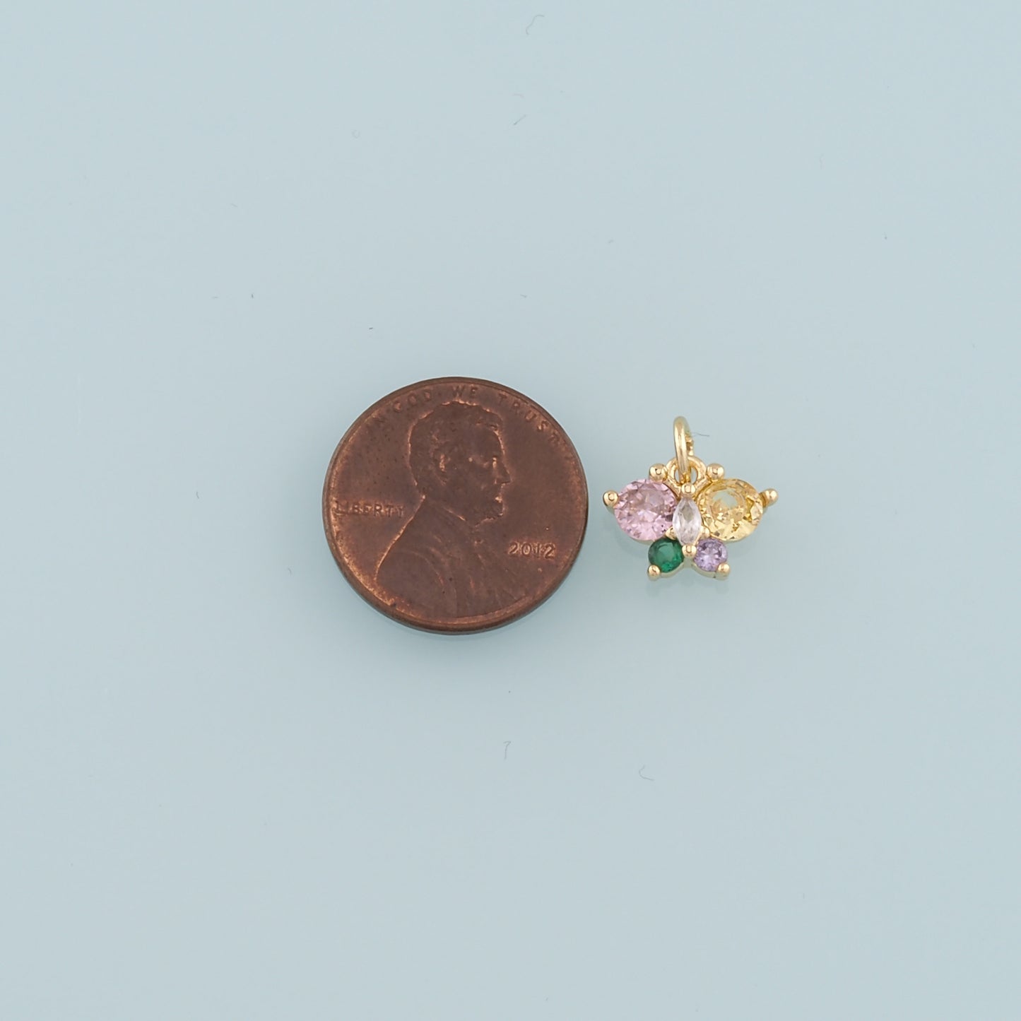 Gold Butterfly Charms,18K Gold Filled Butterfly Pendant,CZ Micro Pave Butterfly Charm Bracelet Necklace for DIY Jewelry Making Supply