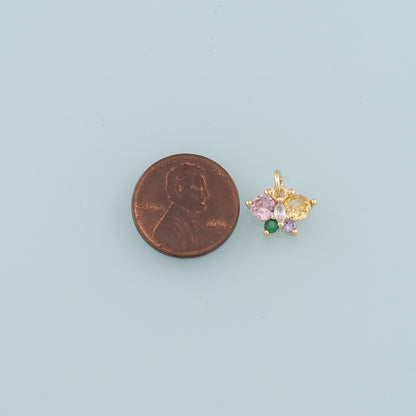 Gold Butterfly Charms,18K Gold Filled Butterfly Pendant,CZ Micro Pave Butterfly Charm Bracelet Necklace for DIY Jewelry Making Supply