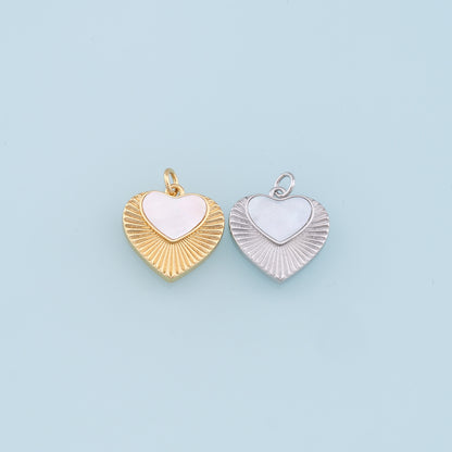 Gold Heart Charms,18K Gold Filled Heart Pendant,Heart Charm Bracelet Necklace for DIY Jewelry Making Supply