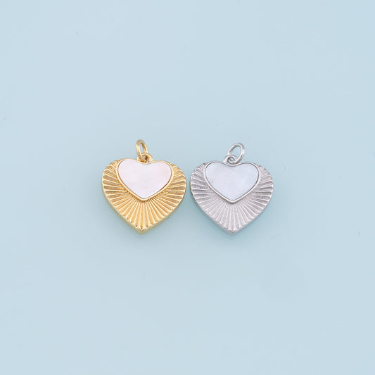 Gold Heart Charms,18K Gold Filled Heart Pendant,Heart Charm Bracelet Necklace for DIY Jewelry Making Supply
