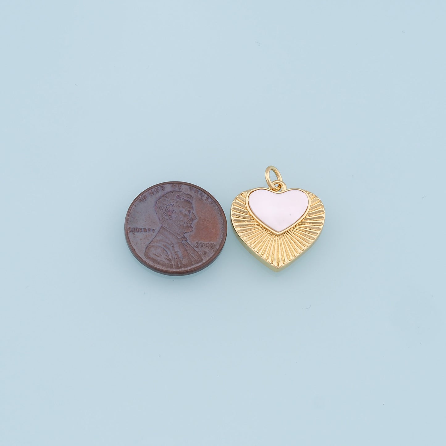 Gold Heart Charms,18K Gold Filled Heart Pendant,Heart Charm Bracelet Necklace for DIY Jewelry Making Supply