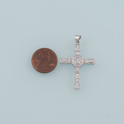 Gold Cross Charms,18K Gold Filled Cross Pendant,CZ Micro Pave Religion Charm Bracelet Necklace for DIY Jewelry Making Supply