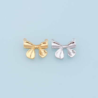 Gold Bow Charms,18K Gold Filled Bow Pendant,bow tie Charm Bracelet Necklace for DIY Jewelry Making Supply