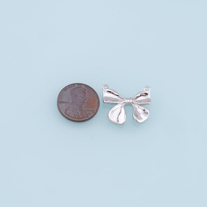 Gold Bow Charms,18K Gold Filled Bow Pendant,bow tie Charm Bracelet Necklace for DIY Jewelry Making Supply