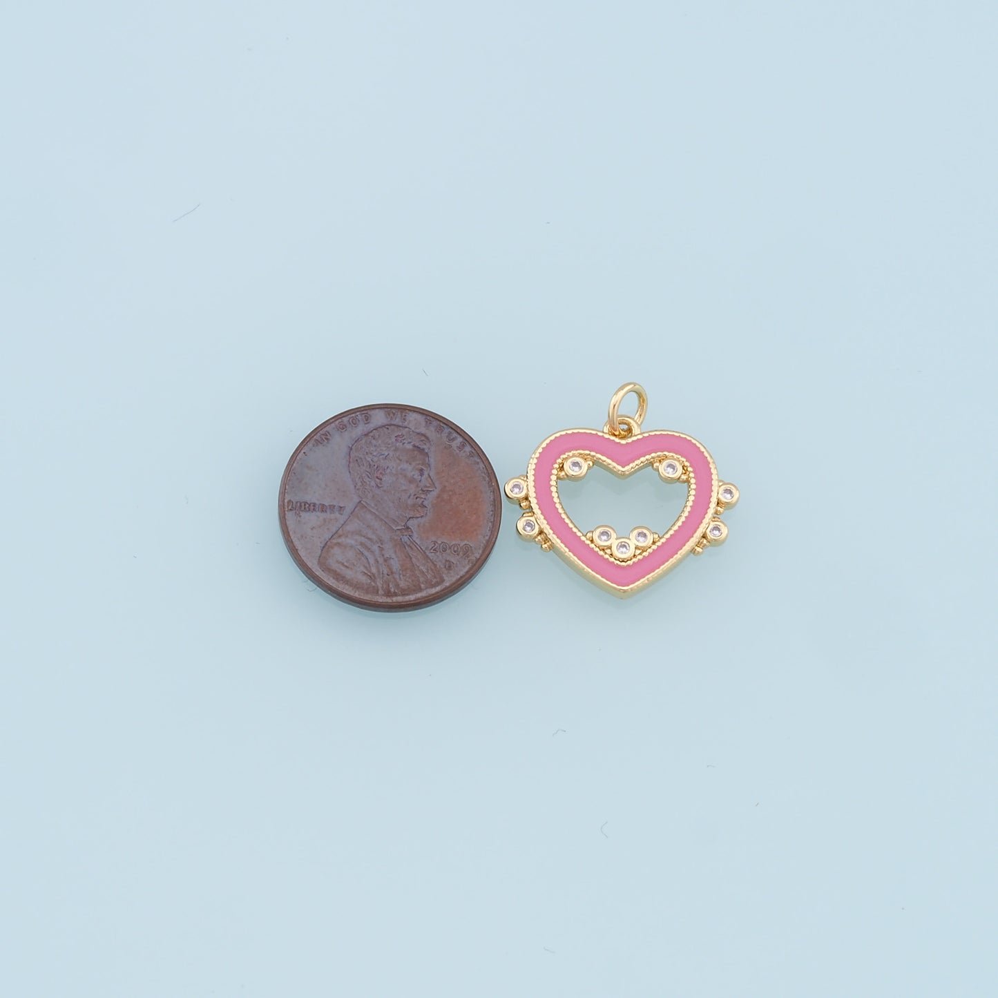 Gold Heart Charms,18K Gold Filled Enamel Heart Pendant,Heart Charm Bracelet Necklace for DIY Jewelry Making Supply