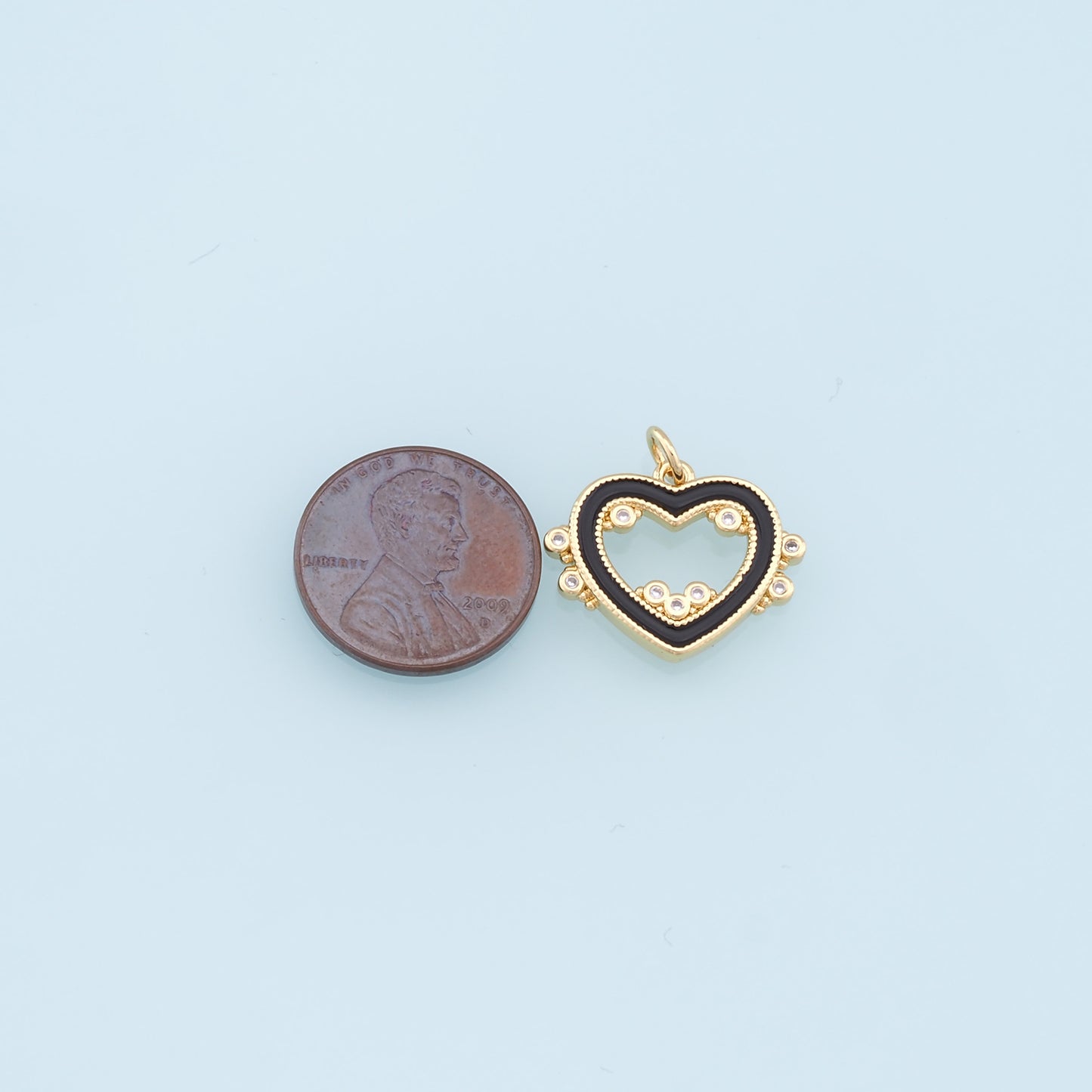 Gold Heart Charms,18K Gold Filled Enamel Heart Pendant,Heart Charm Bracelet Necklace for DIY Jewelry Making Supply