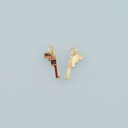 Gold Gun Charms,18K Gold Filled Gun Pendant,Enamel Gun Charm Bracelet Necklace for DIY Jewelry Making Supply