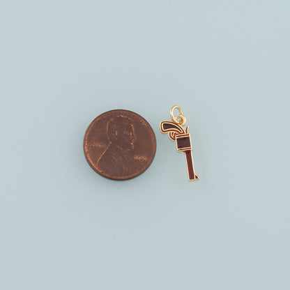 Gold Gun Charms,18K Gold Filled Gun Pendant,Enamel Gun Charm Bracelet Necklace for DIY Jewelry Making Supply
