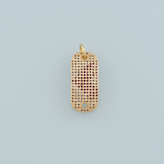 18K Gold Filled Oval Pendant,CZ Micro Pave Oval Charm Bracelet Necklace for DIY Jewelry Making Supply