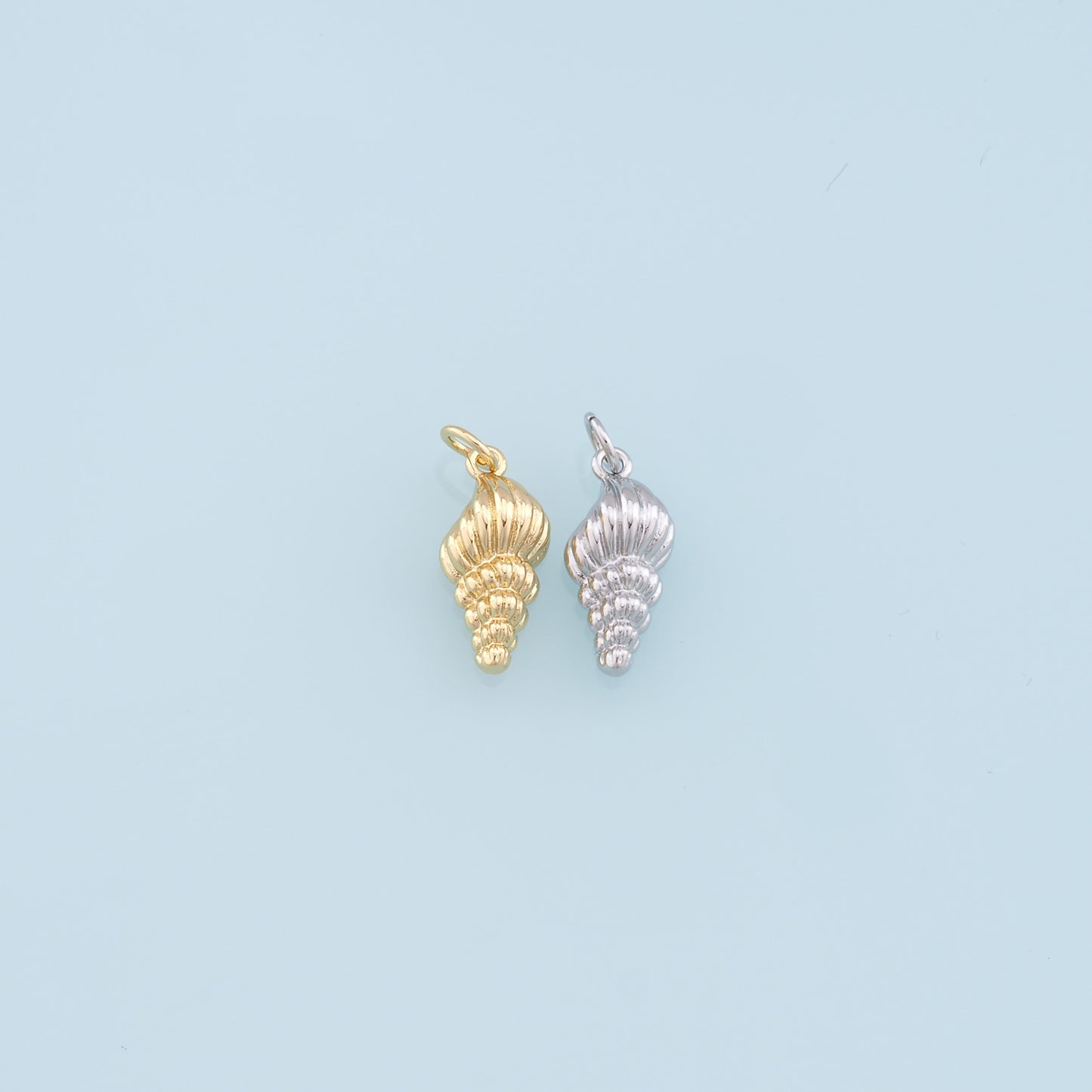Gold Conch Charms,18K Gold Filled Conch Shell Pendant,Silver Conch Shell Charm Bracelet Necklace for DIY Jewelry Making Supply