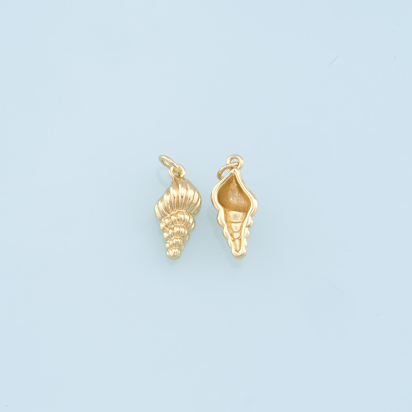 Gold Conch Charms,18K Gold Filled Conch Shell Pendant,Silver Conch Shell Charm Bracelet Necklace for DIY Jewelry Making Supply