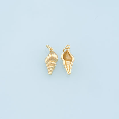 Gold Conch Charms,18K Gold Filled Conch Shell Pendant,Silver Conch Shell Charm Bracelet Necklace for DIY Jewelry Making Supply