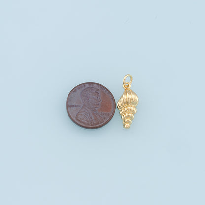 Gold Conch Charms,18K Gold Filled Conch Shell Pendant,Silver Conch Shell Charm Bracelet Necklace for DIY Jewelry Making Supply
