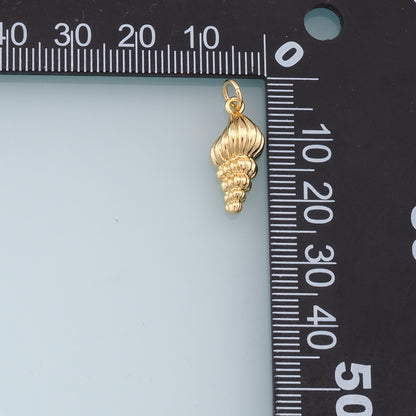 Gold Conch Charms,18K Gold Filled Conch Shell Pendant,Silver Conch Shell Charm Bracelet Necklace for DIY Jewelry Making Supply
