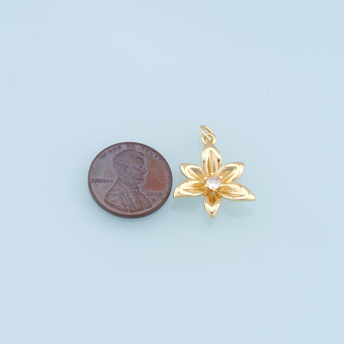 Gold Flower Charms,18K Gold Filled Flower Pendant,Silver Flower Charm Bracelet Necklace for DIY Jewelry Making Supply