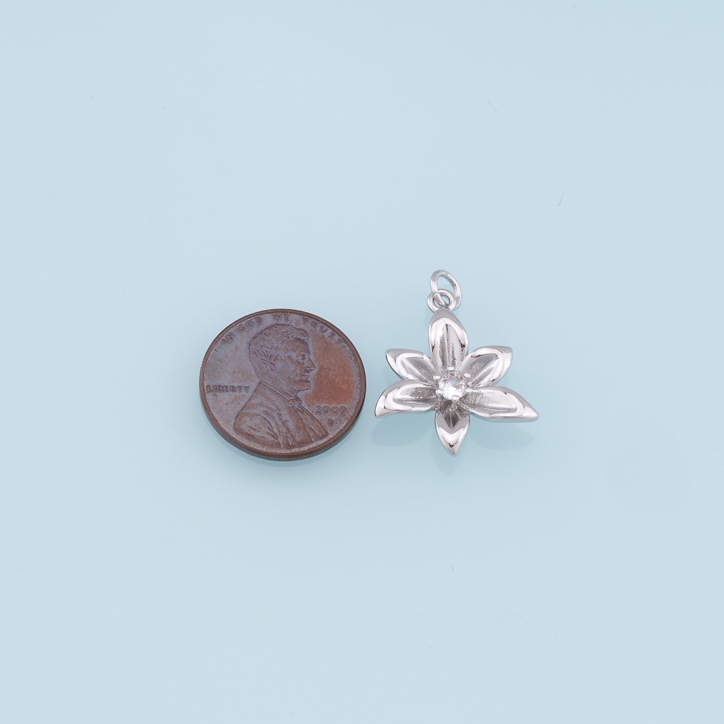 Gold Flower Charms,18K Gold Filled Flower Pendant,Silver Flower Charm Bracelet Necklace for DIY Jewelry Making Supply