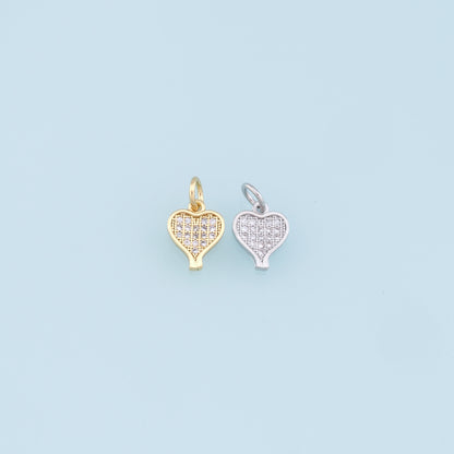 Gold Heart Charms,18K Gold Filled Heart Pendant,Tiny Heart Charm Bracelet Necklace for DIY Jewelry Making Supply