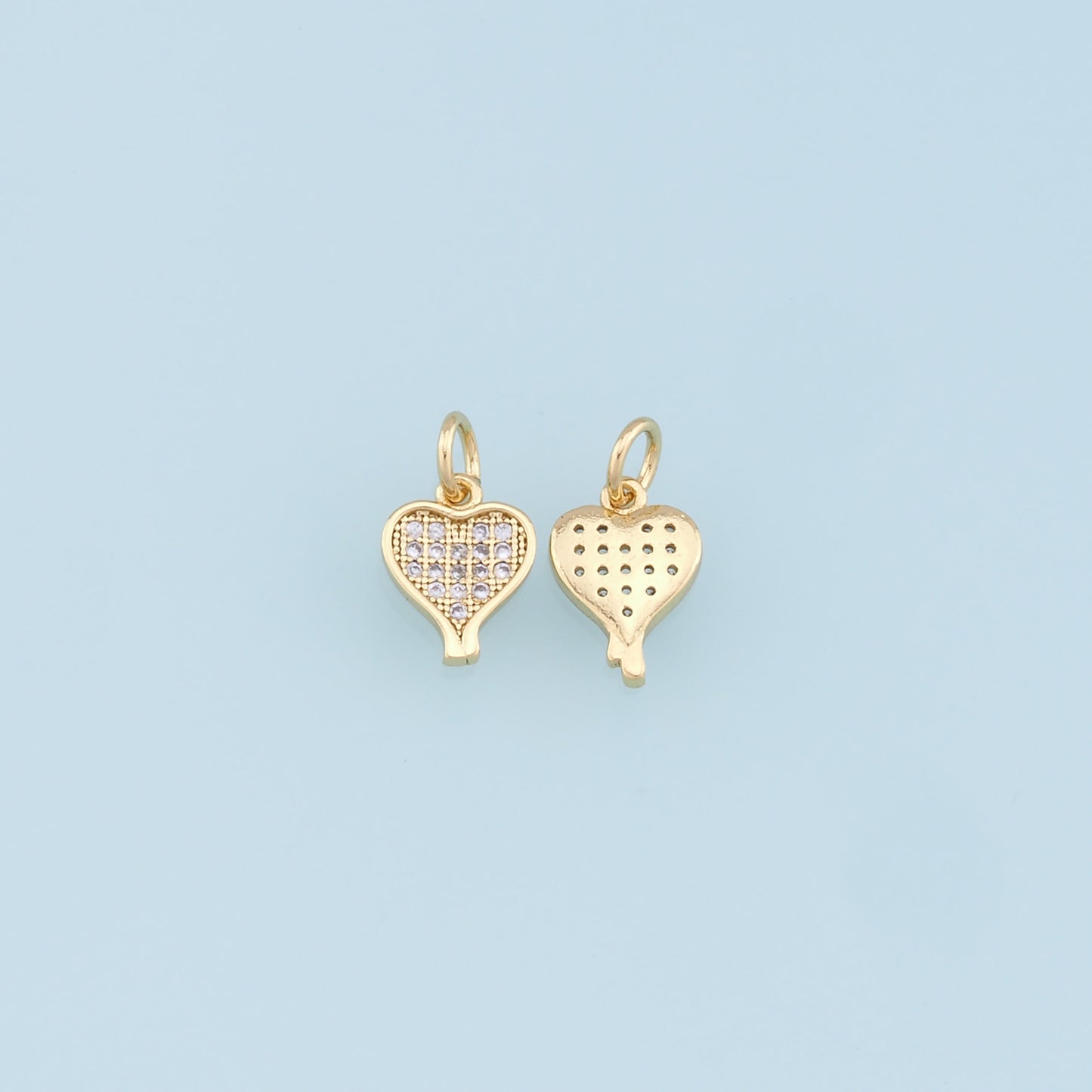 Gold Heart Charms,18K Gold Filled Heart Pendant,Tiny Heart Charm Bracelet Necklace for DIY Jewelry Making Supply