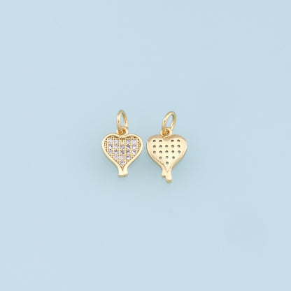 Gold Heart Charms,18K Gold Filled Heart Pendant,Tiny Heart Charm Bracelet Necklace for DIY Jewelry Making Supply