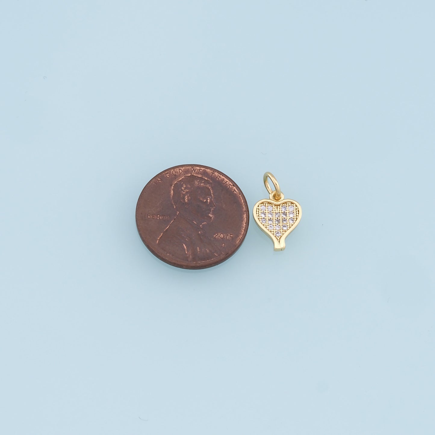 Gold Heart Charms,18K Gold Filled Heart Pendant,Tiny Heart Charm Bracelet Necklace for DIY Jewelry Making Supply