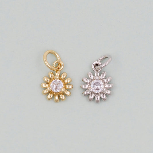 Gold Sun Charms,18K Gold Filled Round Coin Pendant,Celestial Charm Bracelet Necklace for DIY Jewelry Making Supply