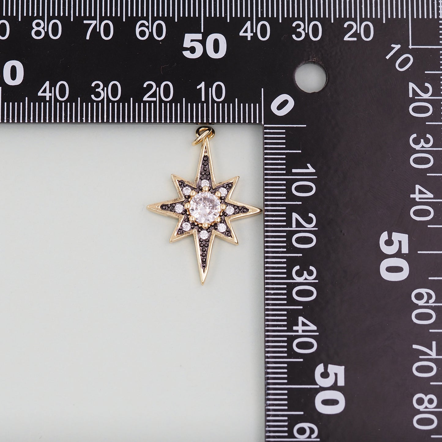 Gold Star Charms,18K Gold Filled Starburst Pendant,North Star Charm Bracelet Necklace for DIY Jewelry Making Supply