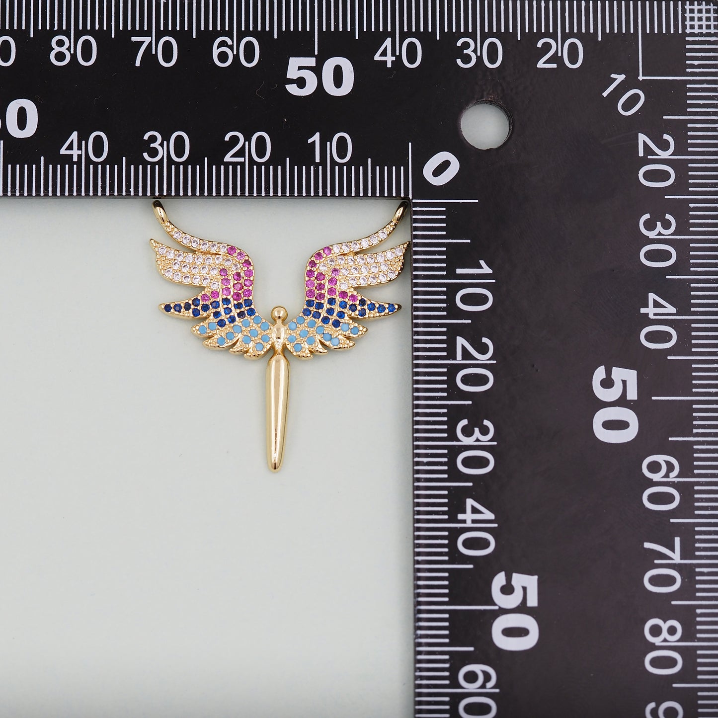 Gold Angel Charms,18K Gold Filled CZ Angel Pendant,Angel Charm Bracelet Necklace for DIY Jewelry Making Supply