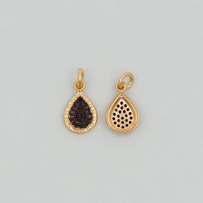 Gold Teardrop Charms,18K Gold Filled teardrop Pendant,CZ Micro Pave teardrop Charm Bracelet Necklace for DIY Jewelry Making Supply