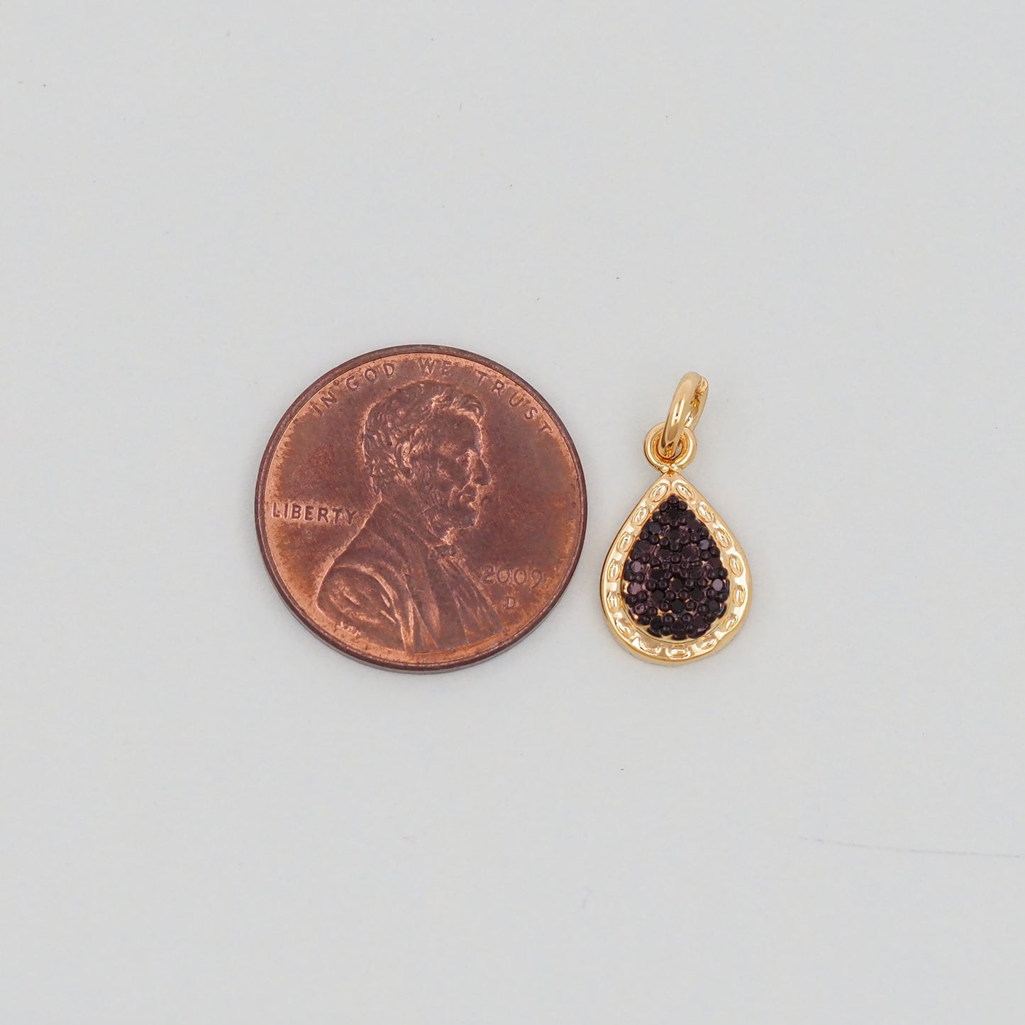 Gold Teardrop Charms,18K Gold Filled teardrop Pendant,CZ Micro Pave teardrop Charm Bracelet Necklace for DIY Jewelry Making Supply