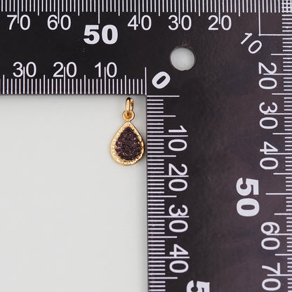 Gold Teardrop Charms,18K Gold Filled teardrop Pendant,CZ Micro Pave teardrop Charm Bracelet Necklace for DIY Jewelry Making Supply