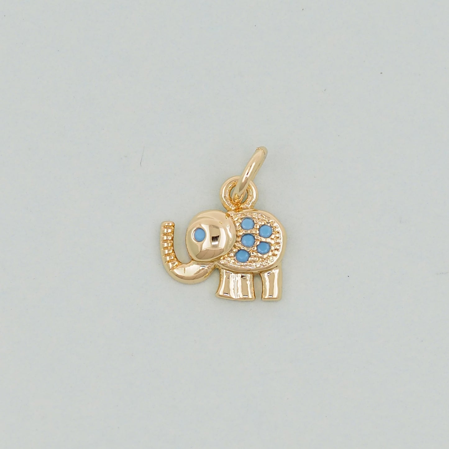 Gold Tiny Elephant Charms,18K Gold Filled CZ Elephant Pendant,Elephant Charm Bracelet Necklace for DIY Jewelry Making Supply