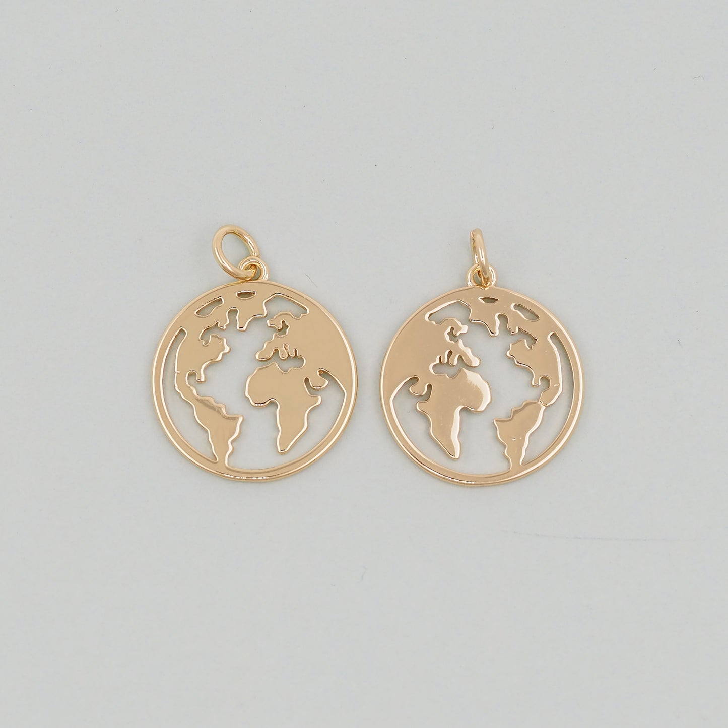 Gold Earth Charms,18K Gold Filled World Map Pendant,World Map Charm Bracelet Necklace for DIY Jewelry Making Supply