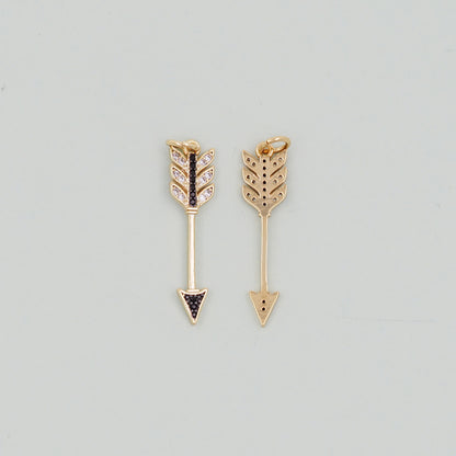 Gold Arrow Charms,18K Gold Filled Arrow Pendant,Arrow Charm Bracelet Necklace for DIY Jewelry Making Supply