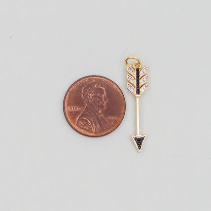 Gold Arrow Charms,18K Gold Filled Arrow Pendant,Arrow Charm Bracelet Necklace for DIY Jewelry Making Supply