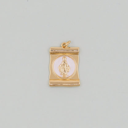 Gold virgin mary Charms,18K Gold Filled virgin mary Pendant,virgin mary Charm Bracelet Necklace for DIY Jewelry Making Supply