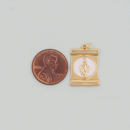 Gold virgin mary Charms,18K Gold Filled virgin mary Pendant,virgin mary Charm Bracelet Necklace for DIY Jewelry Making Supply