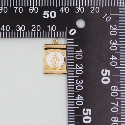 Gold virgin mary Charms,18K Gold Filled virgin mary Pendant,virgin mary Charm Bracelet Necklace for DIY Jewelry Making Supply