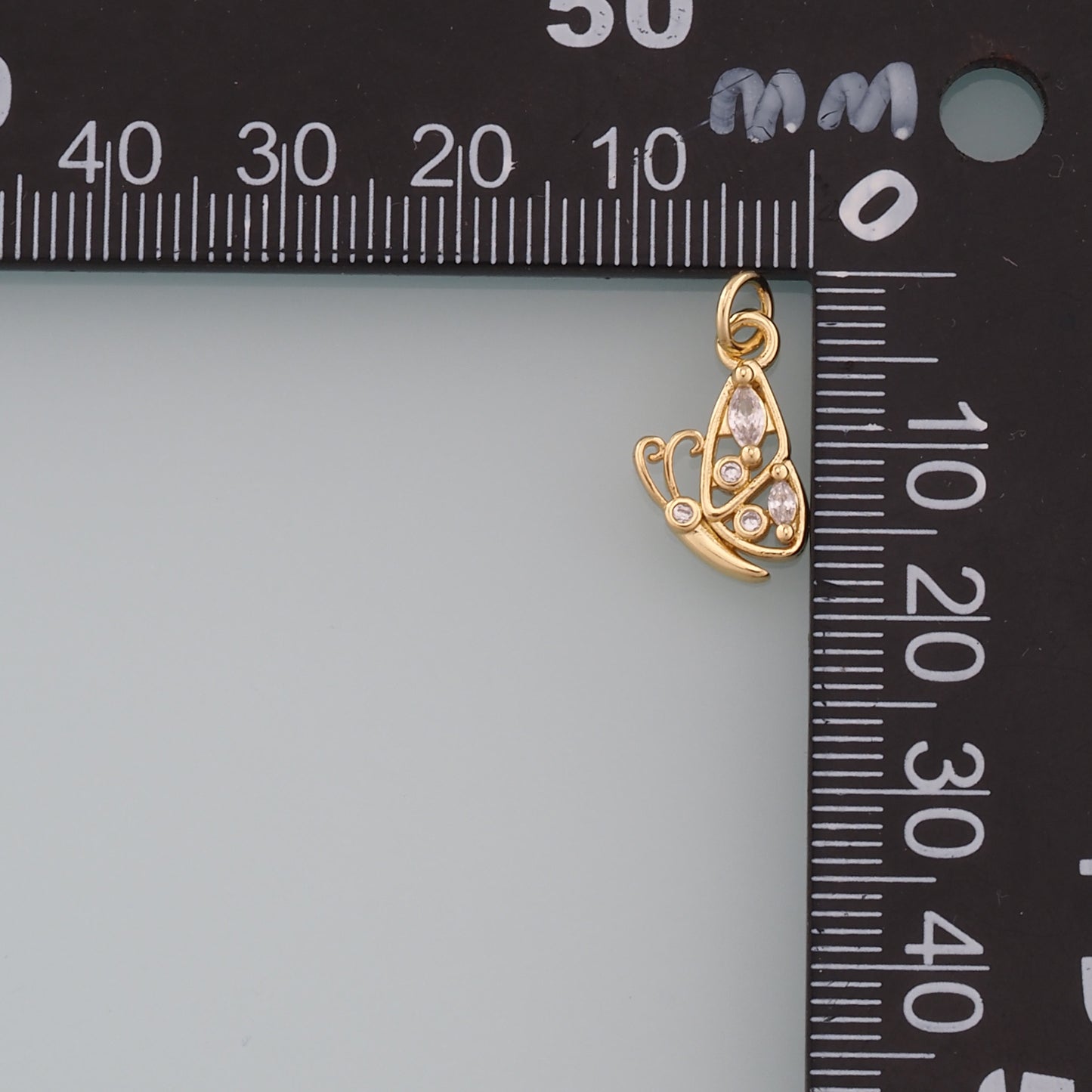 Gold Butterfly Charms,18K Gold Filled Butterfly Pendant,CZ Micro Pave Butterfly Charm Bracelet Necklace for DIY Jewelry Making Supply