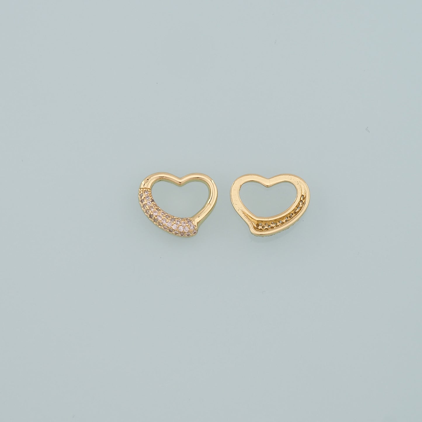 Gold Heart Charms,18K Gold Filled Heart Pendant,CZ Micro Pave Heart Charm Bracelet Necklace for DIY Jewelry Making Supply